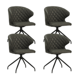 Eetkamerstoelen - Set van 4 Draaibare Eetkamerstoelen Eloi Antraciet - Dimehouse