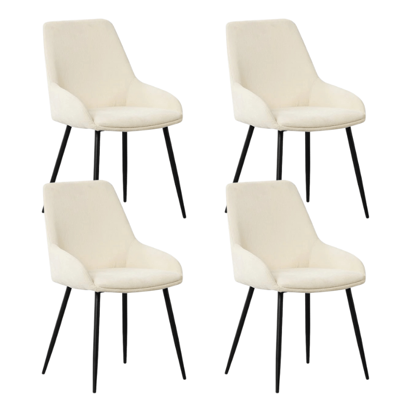 Eetkamerstoelen - Set van 4 Eetkamerstoelen Elle crème - Dimehouse