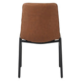 Eetkamerstoelen - Eetkamerstoel Noan Microvezel Cognac - Zonder Armleuningen - Dimehouse