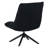Fauteuils - Moderne draaifauteuil zwart bouclé stof 360° draaibaar Yuki - Dimehouse