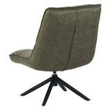Fauteuils - Industriële draaifauteuil groen eco - leer 360° draaibaar Yuki - Dimehouse