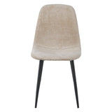 Eetkamerstoelen - Set van 4 Scandinavische Eetkamerstoelen Beige Chenille Stof Swift - Zonder Armleuningen - Dimehouse