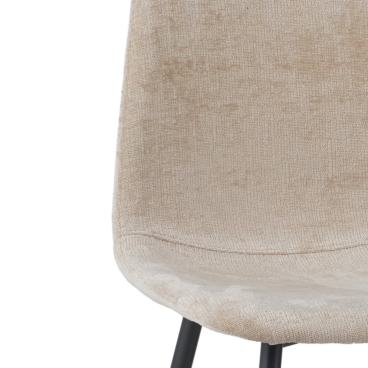 Eetkamerstoelen - Set van 4 Scandinavische Eetkamerstoelen Beige Chenille Stof Swift - Zonder Armleuningen - Dimehouse