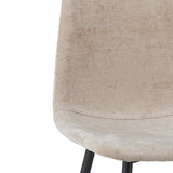 Eetkamerstoelen - Set van 4 Scandinavische Eetkamerstoelen Beige Chenille Stof Swift - Zonder Armleuningen - Dimehouse