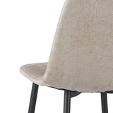 Eetkamerstoelen - Set van 4 Scandinavische Eetkamerstoelen Beige Chenille Stof Swift - Zonder Armleuningen - Dimehouse