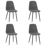 Eetkamerstoelen - Set van 4 Scandinavische Eetkamerstoelen Grijs Bouclé Stof Swift - Zonder Armleuningen - Dimehouse