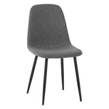 Eetkamerstoelen - Set van 4 Scandinavische Eetkamerstoelen Grijs Bouclé Stof Swift - Zonder Armleuningen - Dimehouse