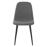 Eetkamerstoelen - Set van 4 Scandinavische Eetkamerstoelen Grijs Bouclé Stof Swift - Zonder Armleuningen - Dimehouse