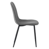 Eetkamerstoelen - Set van 4 Scandinavische Eetkamerstoelen Grijs Bouclé Stof Swift - Zonder Armleuningen - Dimehouse