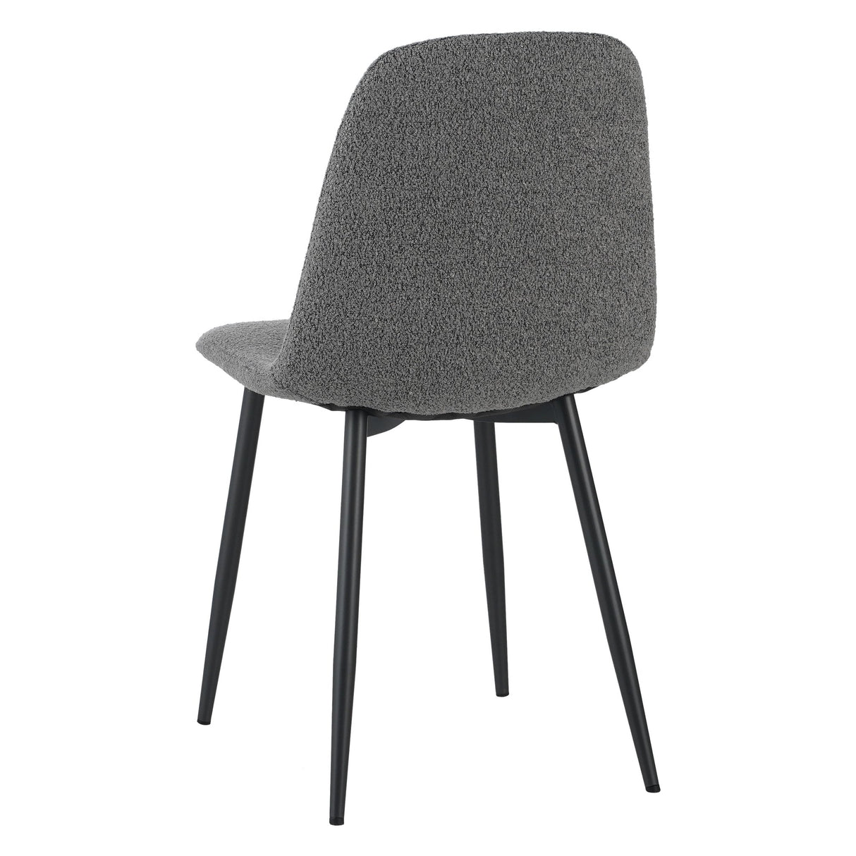 Eetkamerstoelen - Set van 4 Scandinavische Eetkamerstoelen Grijs Bouclé Stof Swift - Zonder Armleuningen - Dimehouse