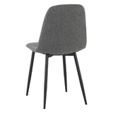 Eetkamerstoelen - Set van 4 Scandinavische Eetkamerstoelen Grijs Bouclé Stof Swift - Zonder Armleuningen - Dimehouse