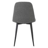 Eetkamerstoelen - Set van 4 Scandinavische Eetkamerstoelen Grijs Bouclé Stof Swift - Zonder Armleuningen - Dimehouse