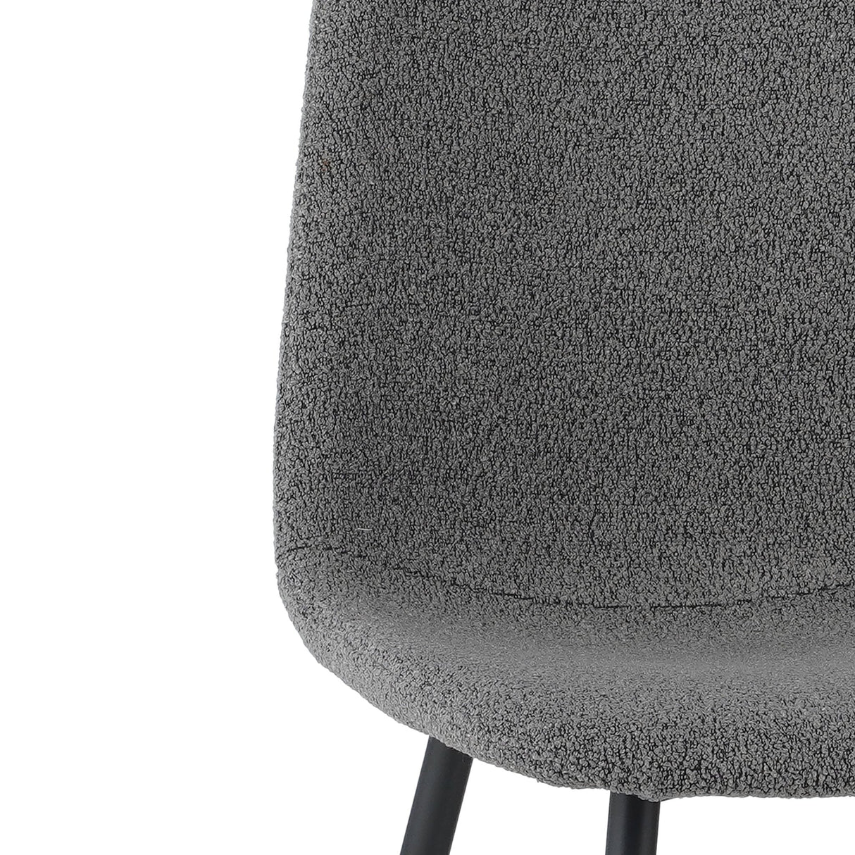 Eetkamerstoelen - Set van 4 Scandinavische Eetkamerstoelen Grijs Bouclé Stof Swift - Zonder Armleuningen - Dimehouse