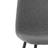 Eetkamerstoelen - Set van 4 Scandinavische Eetkamerstoelen Grijs Bouclé Stof Swift - Zonder Armleuningen - Dimehouse