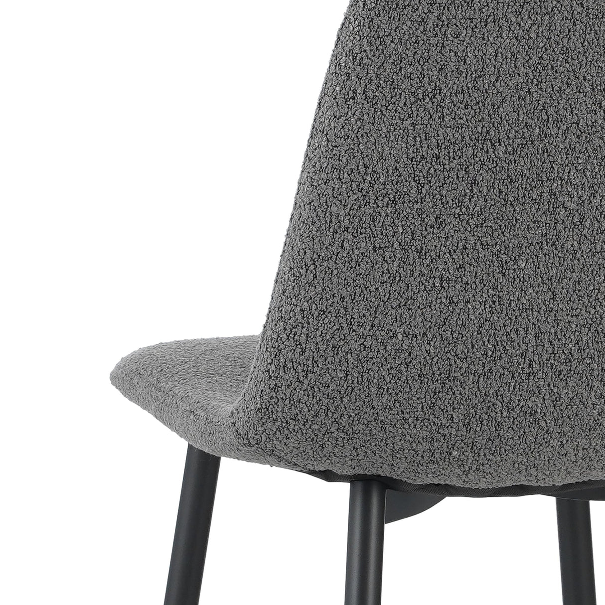 Eetkamerstoelen - Set van 4 Scandinavische Eetkamerstoelen Grijs Bouclé Stof Swift - Zonder Armleuningen - Dimehouse