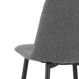 Eetkamerstoelen - Set van 4 Scandinavische Eetkamerstoelen Grijs Bouclé Stof Swift - Zonder Armleuningen - Dimehouse