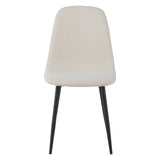 Eetkamerstoelen - Set van 4 Scandinavische Eetkamerstoelen Crème Bouclé Stof Swift - Zonder Armleuningen - Dimehouse