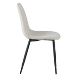 Eetkamerstoelen - Set van 4 Scandinavische Eetkamerstoelen Crème Bouclé Stof Swift - Zonder Armleuningen - Dimehouse