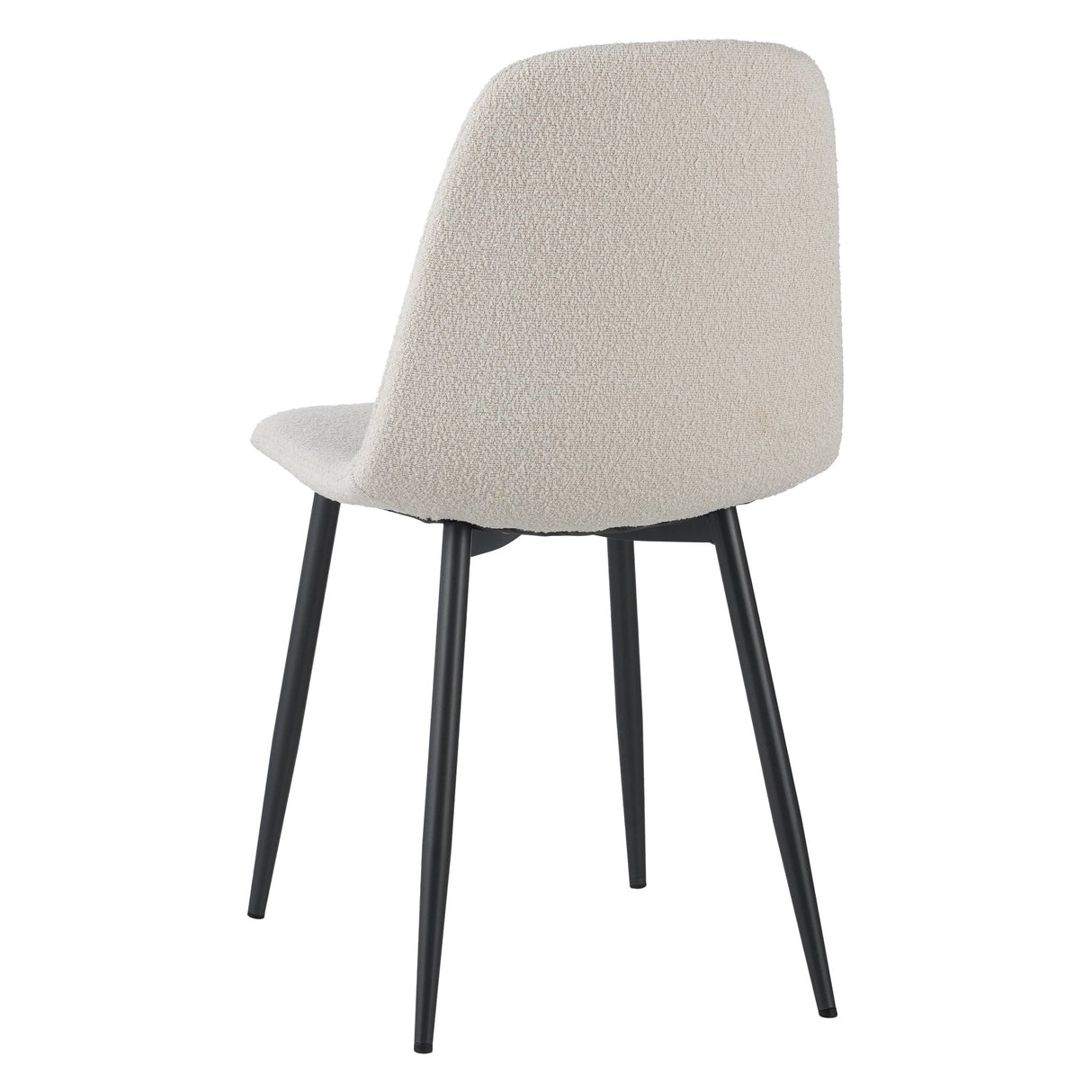 Eetkamerstoelen - Set van 4 Scandinavische Eetkamerstoelen Crème Bouclé Stof Swift - Zonder Armleuningen - Dimehouse
