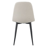 Eetkamerstoelen - Set van 4 Scandinavische Eetkamerstoelen Crème Bouclé Stof Swift - Zonder Armleuningen - Dimehouse