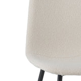 Eetkamerstoelen - Set van 4 Scandinavische Eetkamerstoelen Crème Bouclé Stof Swift - Zonder Armleuningen - Dimehouse