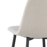 Eetkamerstoelen - Set van 4 Scandinavische Eetkamerstoelen Crème Bouclé Stof Swift - Zonder Armleuningen - Dimehouse
