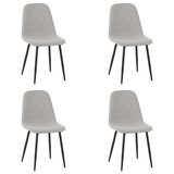 Eetkamerstoelen - Set van 4 Scandinavische Eetkamerstoelen Naturel Melange Bouclé Stof Swift - Zonder Armleuningen - Dimehouse