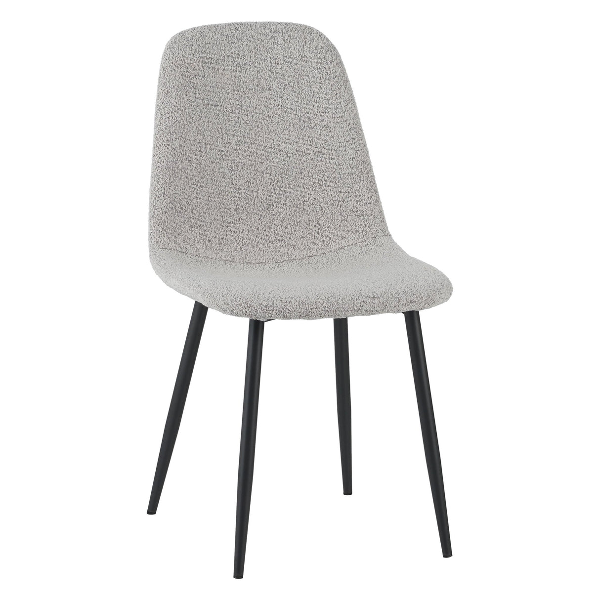 Eetkamerstoelen - Set van 4 Scandinavische Eetkamerstoelen Naturel Melange Bouclé Stof Swift - Zonder Armleuningen - Dimehouse