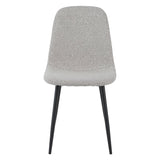 Eetkamerstoelen - Set van 4 Scandinavische Eetkamerstoelen Naturel Melange Bouclé Stof Swift - Zonder Armleuningen - Dimehouse