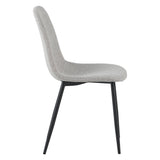 Eetkamerstoelen - Set van 4 Scandinavische Eetkamerstoelen Naturel Melange Bouclé Stof Swift - Zonder Armleuningen - Dimehouse