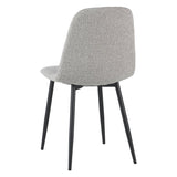Eetkamerstoelen - Set van 4 Scandinavische Eetkamerstoelen Naturel Melange Bouclé Stof Swift - Zonder Armleuningen - Dimehouse