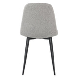 Eetkamerstoelen - Set van 4 Scandinavische Eetkamerstoelen Naturel Melange Bouclé Stof Swift - Zonder Armleuningen - Dimehouse