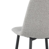 Eetkamerstoelen - Set van 4 Scandinavische Eetkamerstoelen Naturel Melange Bouclé Stof Swift - Zonder Armleuningen - Dimehouse