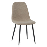 Eetkamerstoelen - Set van 4 Scandinavische Eetkamerstoelen Latte Bouclé Stof Swift - Zonder Armleuningen - Dimehouse
