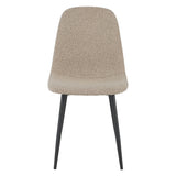 Eetkamerstoelen - Set van 4 Scandinavische Eetkamerstoelen Latte Bouclé Stof Swift - Zonder Armleuningen - Dimehouse