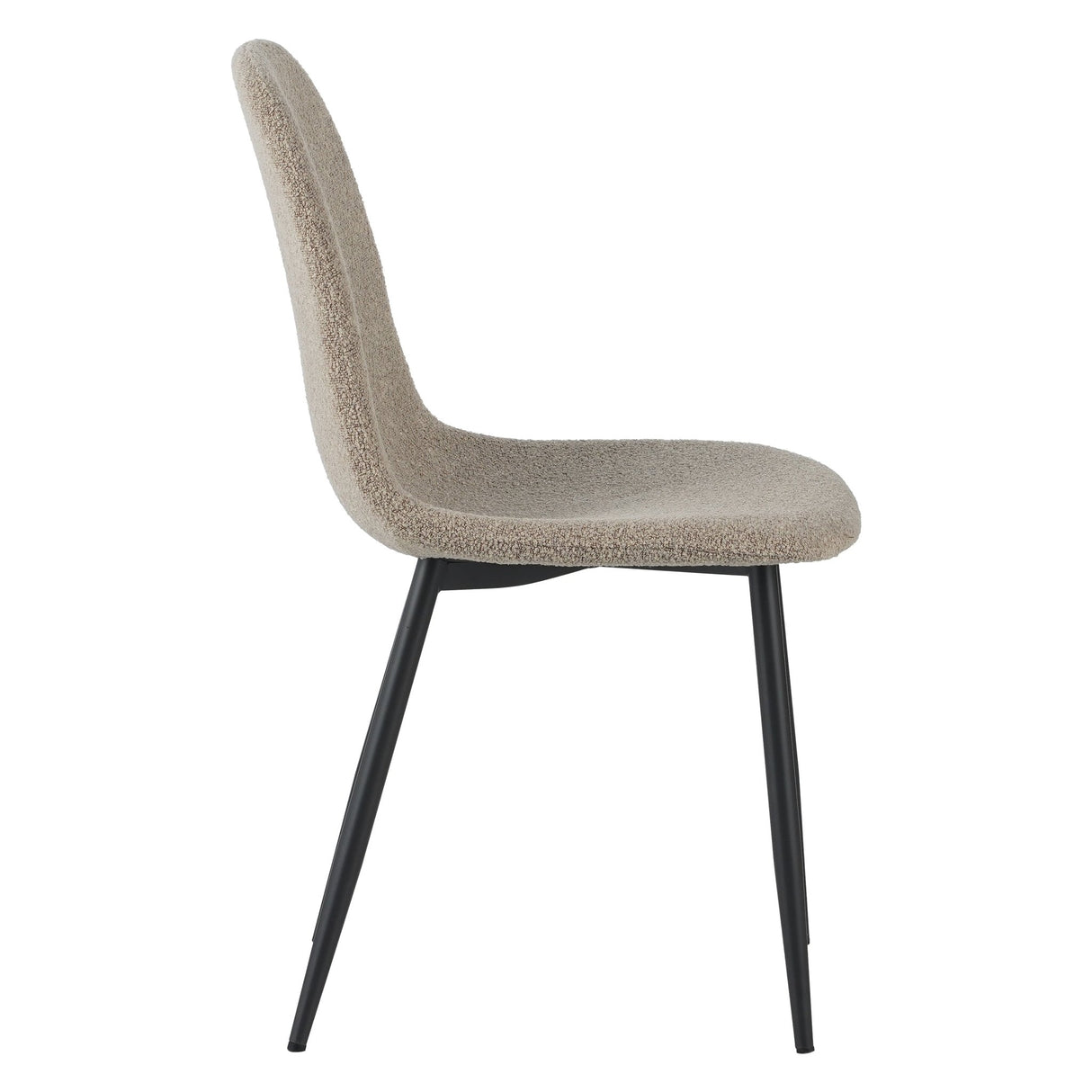 Eetkamerstoelen - Set van 4 Scandinavische Eetkamerstoelen Latte Bouclé Stof Swift - Zonder Armleuningen - Dimehouse