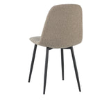 Eetkamerstoelen - Set van 4 Scandinavische Eetkamerstoelen Latte Bouclé Stof Swift - Zonder Armleuningen - Dimehouse