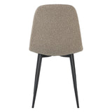 Eetkamerstoelen - Set van 4 Scandinavische Eetkamerstoelen Latte Bouclé Stof Swift - Zonder Armleuningen - Dimehouse
