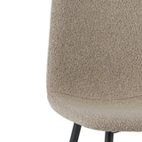 Eetkamerstoelen - Set van 4 Scandinavische Eetkamerstoelen Latte Bouclé Stof Swift - Zonder Armleuningen - Dimehouse