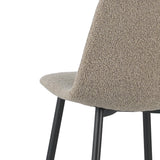 Eetkamerstoelen - Set van 4 Scandinavische Eetkamerstoelen Latte Bouclé Stof Swift - Zonder Armleuningen - Dimehouse