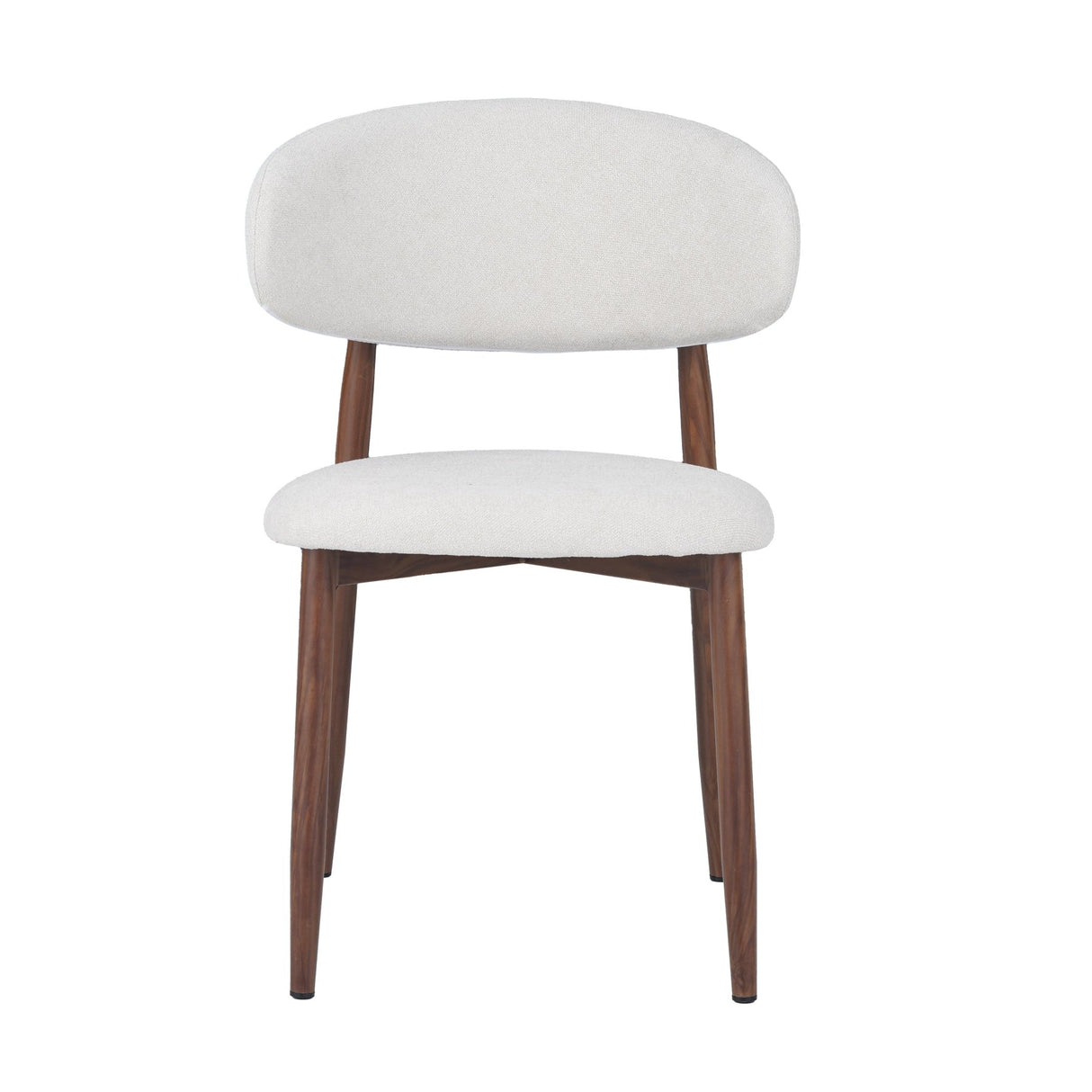 Eetkamerstoelen - Eetkamerstoel Bouclé en Walnoot - Japandi - Nalo - Dimehouse