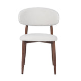 Eetkamerstoelen - Eetkamerstoel Bouclé en Walnoot - Japandi - Nalo - Dimehouse