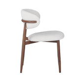 Eetkamerstoelen - Eetkamerstoel Bouclé en Walnoot - Japandi - Nalo - Dimehouse