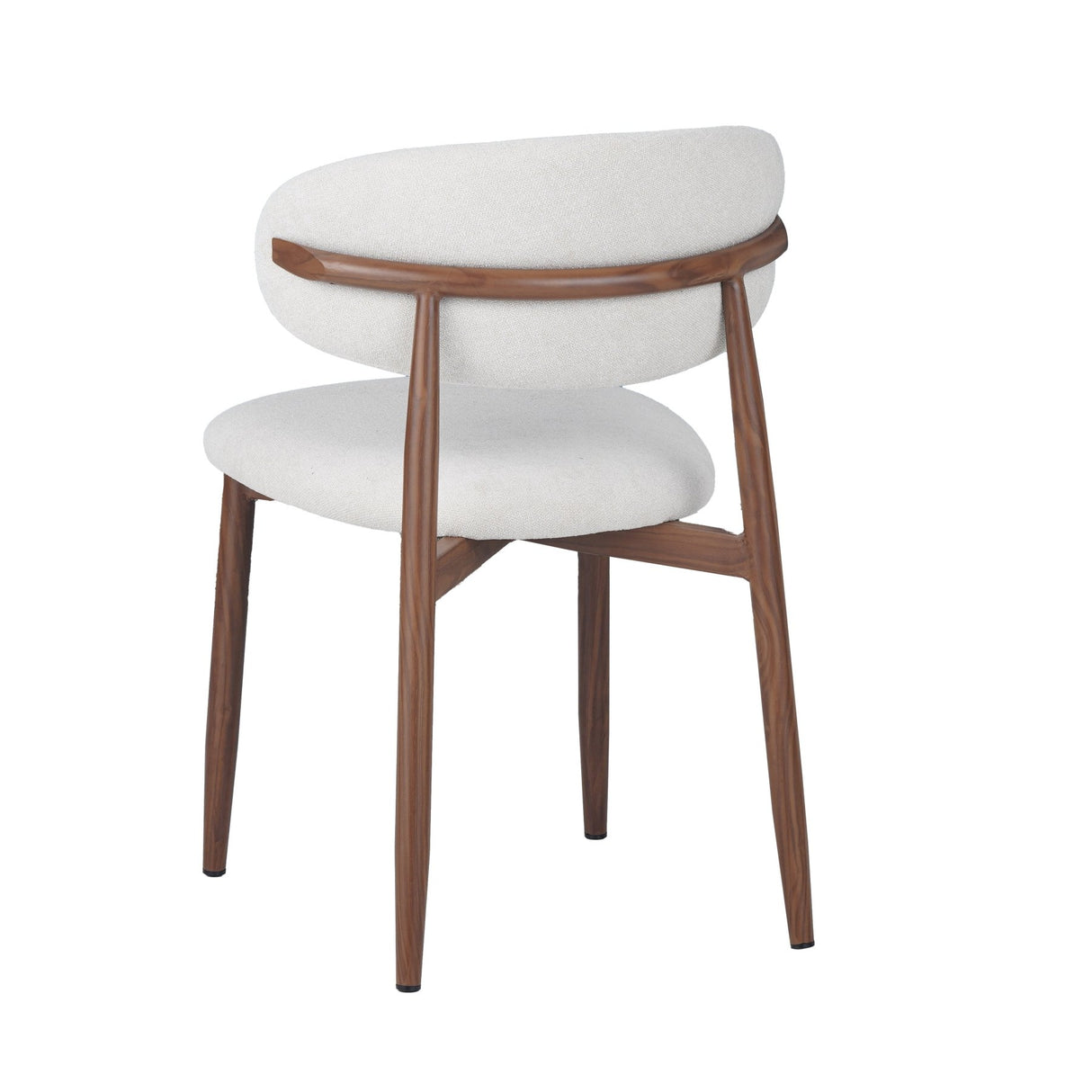 Eetkamerstoelen - Eetkamerstoel Bouclé en Walnoot - Japandi - Nalo - Dimehouse