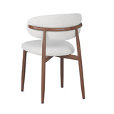 Eetkamerstoelen - Eetkamerstoel Bouclé en Walnoot - Japandi - Nalo - Dimehouse