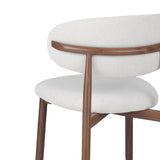 Eetkamerstoelen - Eetkamerstoel Bouclé en Walnoot - Japandi - Nalo - Dimehouse