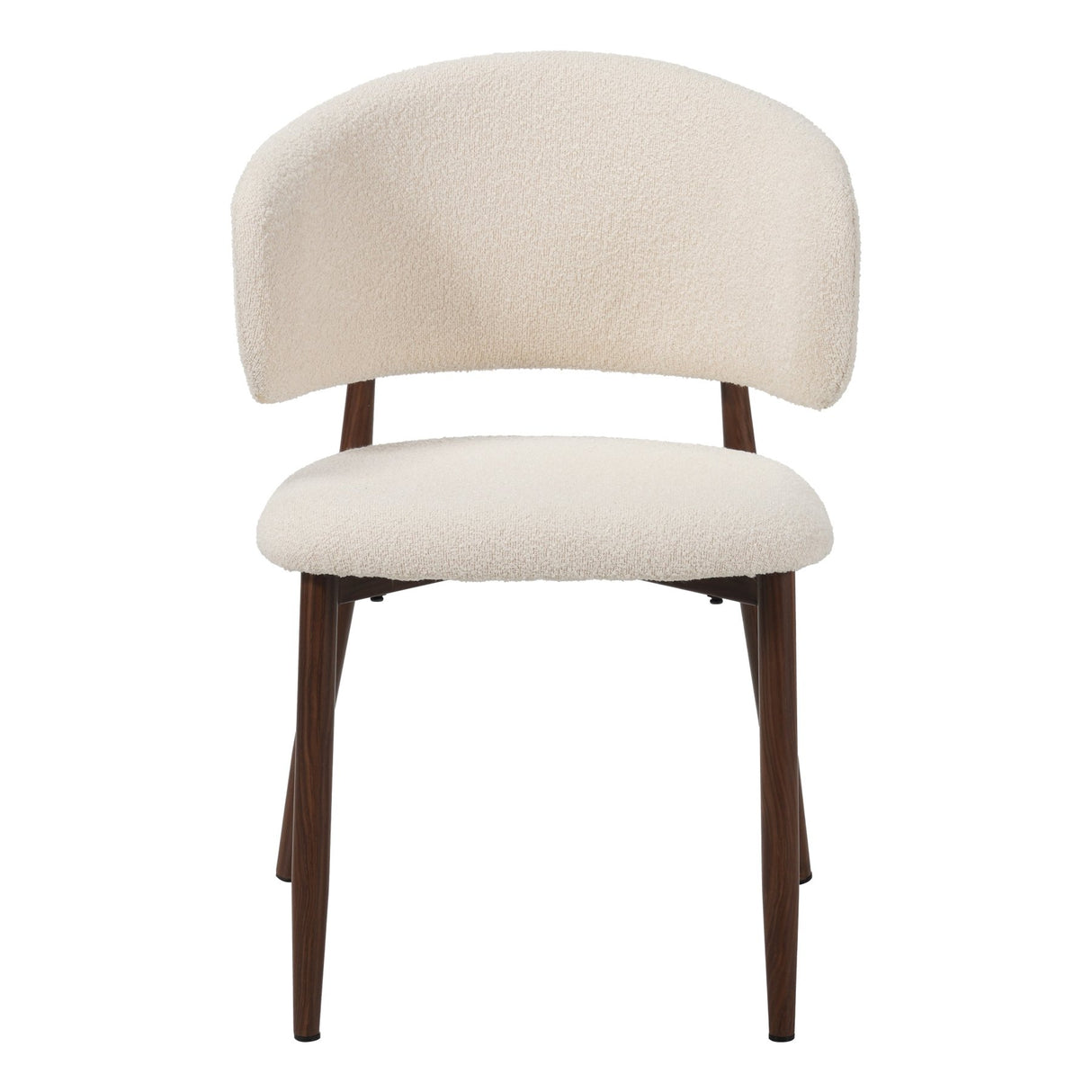 Eetkamerstoelen - Japandi Eetkamerstoel Yuka Beige - Walnootlook Frame - Dimehouse