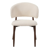 Eetkamerstoelen - Japandi Eetkamerstoel Yuka Beige - Walnootlook Frame - Dimehouse