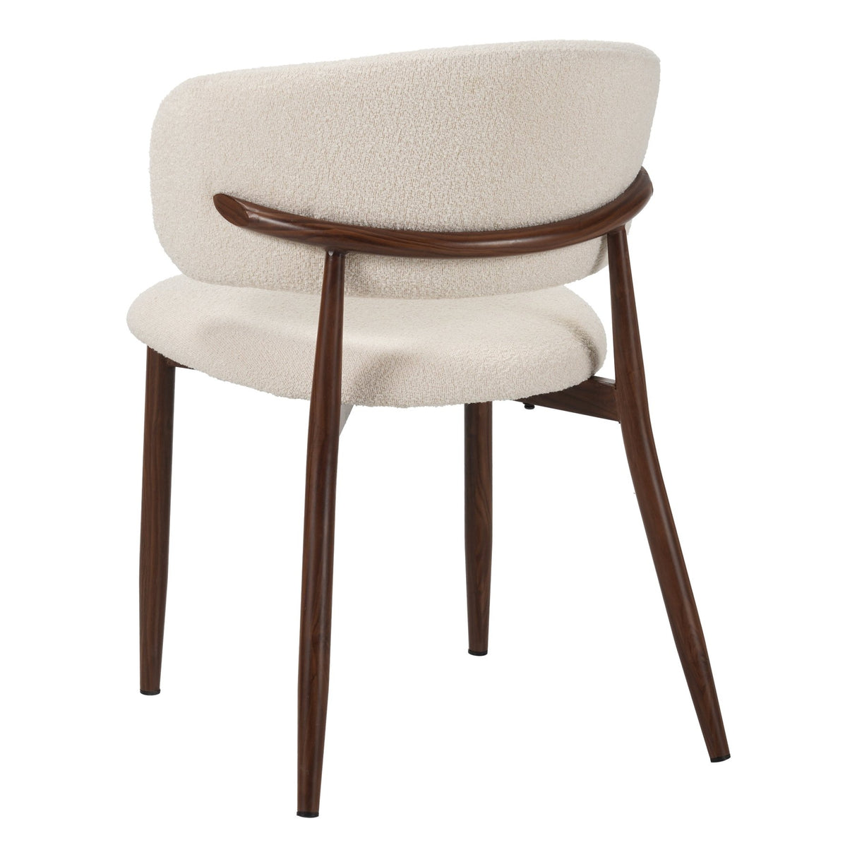 Eetkamerstoelen - Japandi Eetkamerstoel Yuka Beige - Walnootlook Frame - Dimehouse