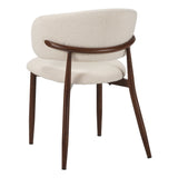 Eetkamerstoelen - Japandi Eetkamerstoel Yuka Beige - Walnootlook Frame - Dimehouse